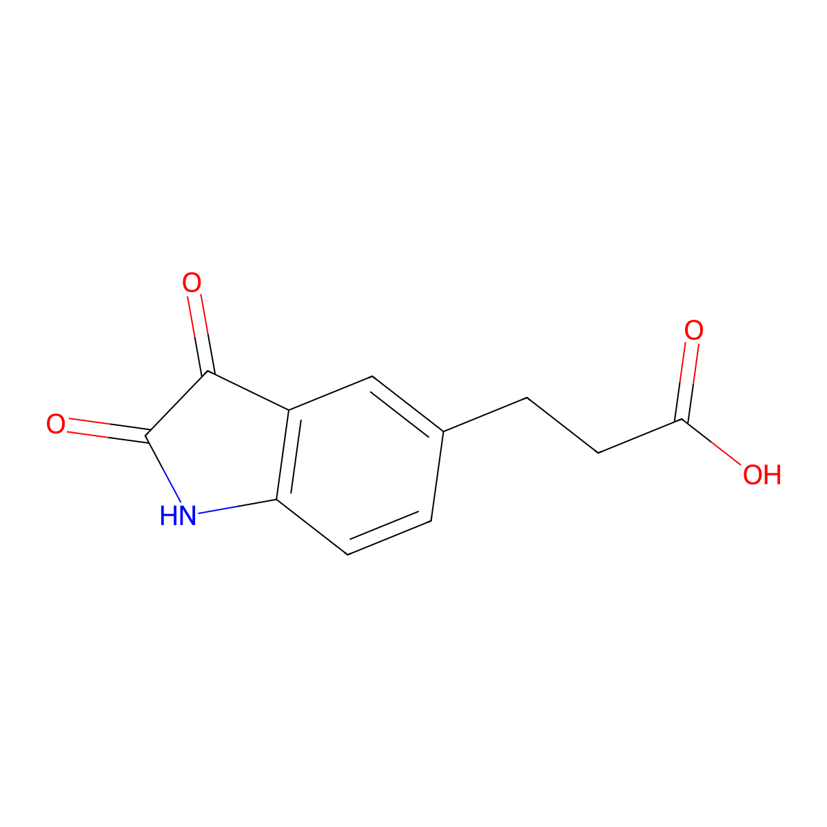 3-(2,3-Dioxoindolin-5-yl)propanoic acid molecular structure, CAS 1401319-04-7