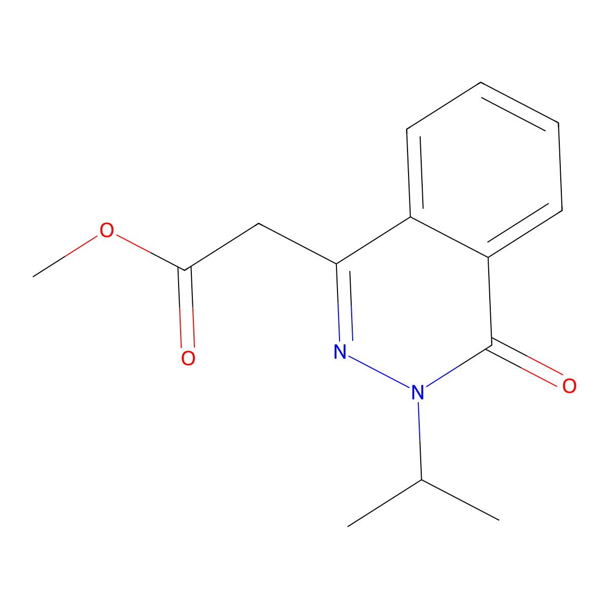 Methyl 2-(3-isopropyl-4-oxo-3,4-dihydrophthalazin-1-yl)acetate molecular structure, CAS 1401319-11-6
