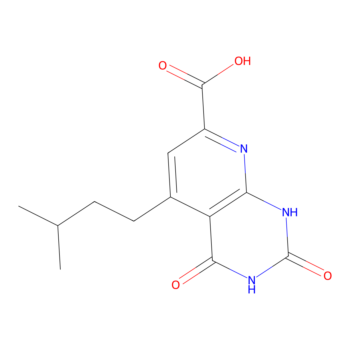 2-Hydroxy-5-isopentyl-4-oxo-3,4-dihydropyrido[2,3-d]pyrimidine-7-carboxylic acid molecular structure, CAS 1401319-12-7