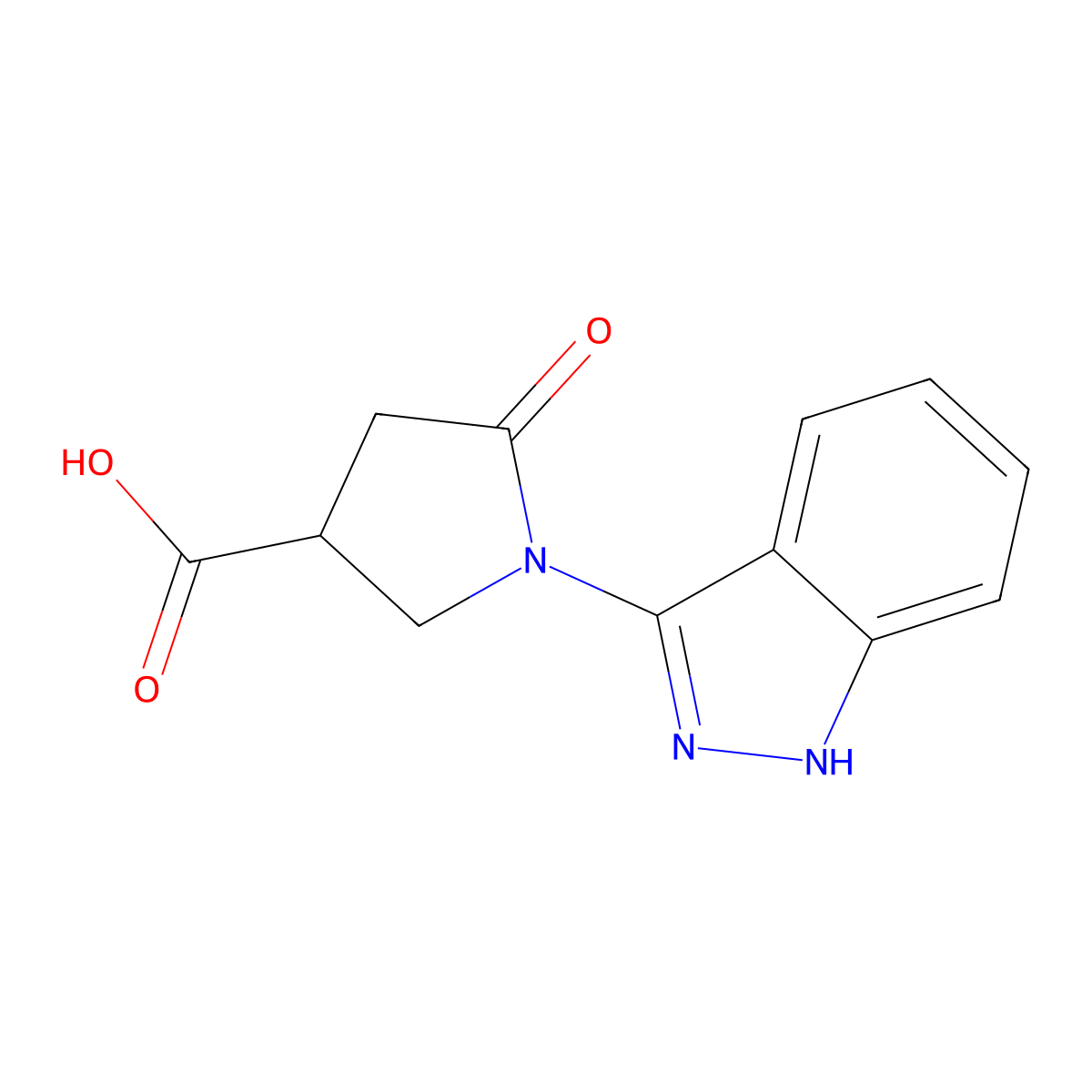 1-(1H-indazol-3-yl)-5-oxopyrrolidine-3-carboxylic acid molecular structure, CAS 1401319-18-3