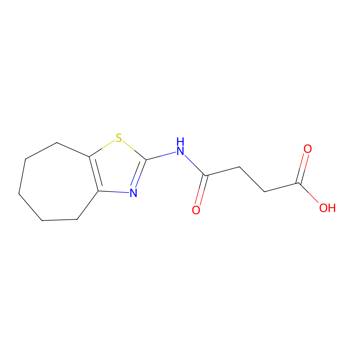 4-oxo-4-(5,6,7,8-tetrahydro-4H-cyclohepta[d][1,3]thiazol-2-ylamino)butanoic acid molecular structure, CAS 1401319-24-1