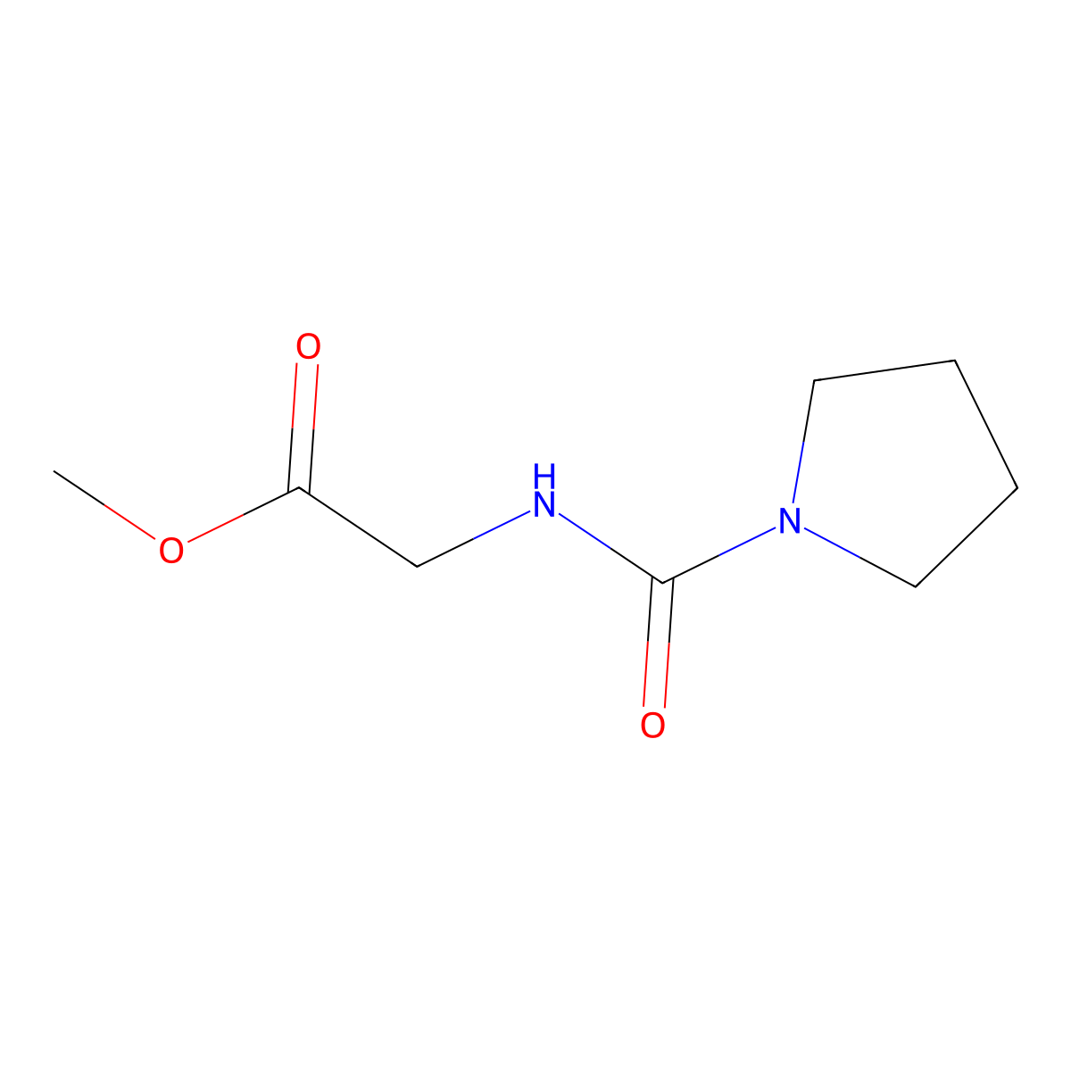 Methyl 2-(pyrrolidine-1-carboxamido)acetate molecular structure, CAS 1401319-26-3