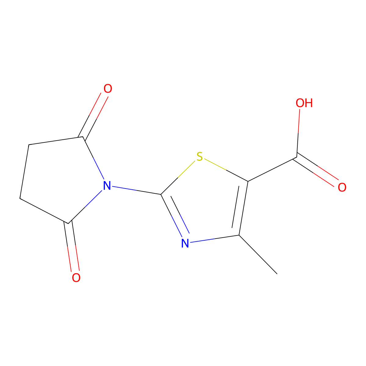 2-(2,5-Dioxopyrrolidin-1-yl)-4-methylthiazole-5-carboxylic acid molecular structure, CAS 1401319-30-9