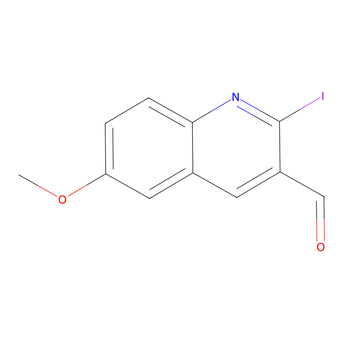 2-Iodo-6-methoxyquinoline-3-carbaldehyde molecular structure, CAS 1401319-32-1