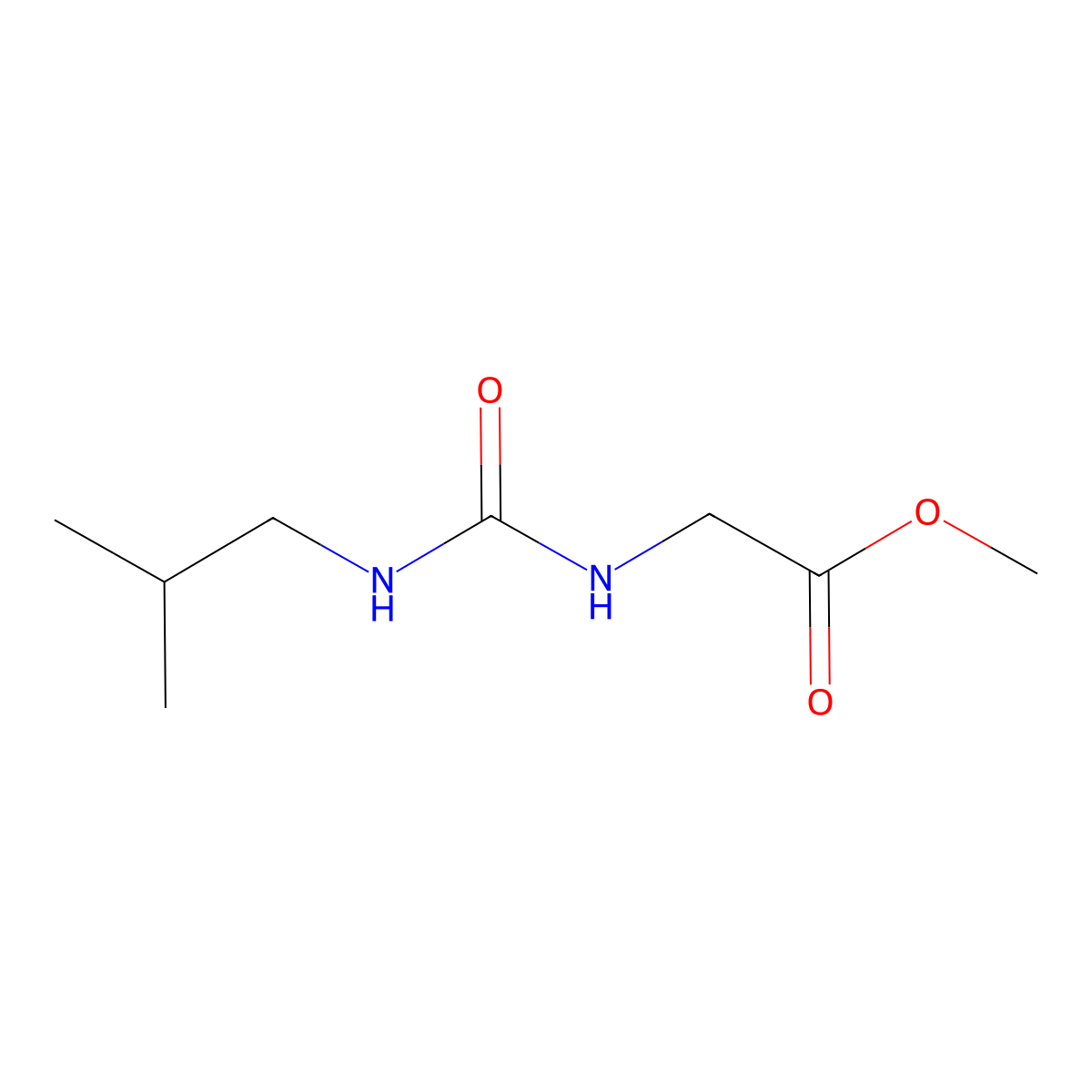 Methyl 2-(3-isobutylureido)acetate molecular structure, CAS 1401319-38-7