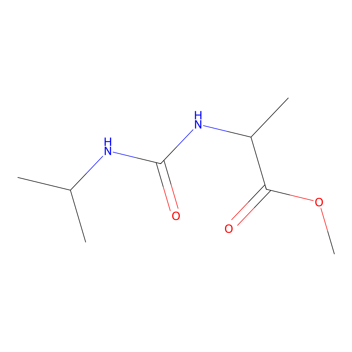 Methyl 2-{[(propan-2-yl)carbamoyl]amino}propanoate molecular structure, CAS 1401320-36-2