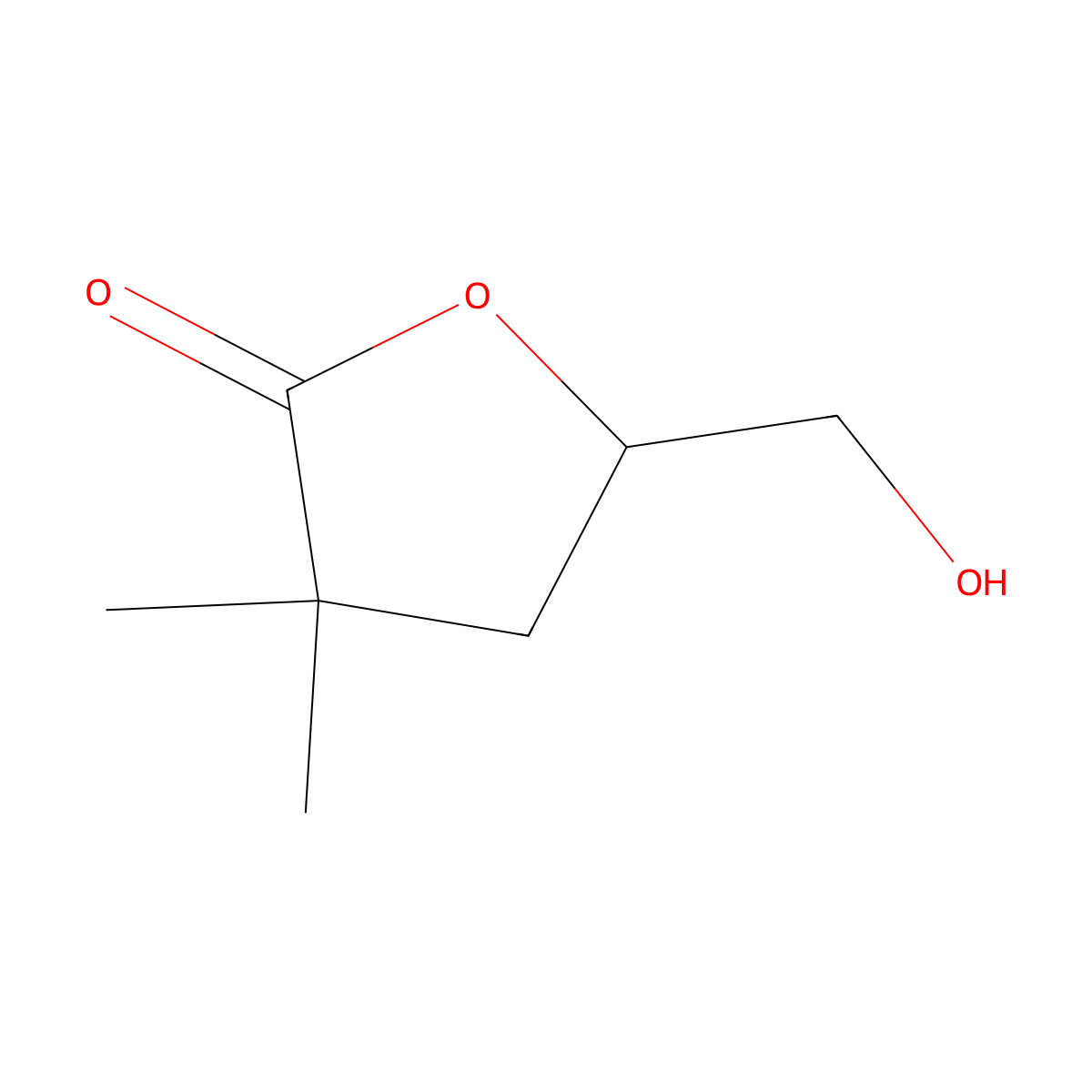2(3H)-Furanone, dihydro-5-(hydroxymethyl)-3,3-dimethyl- molecular structure, CAS 140136-47-6