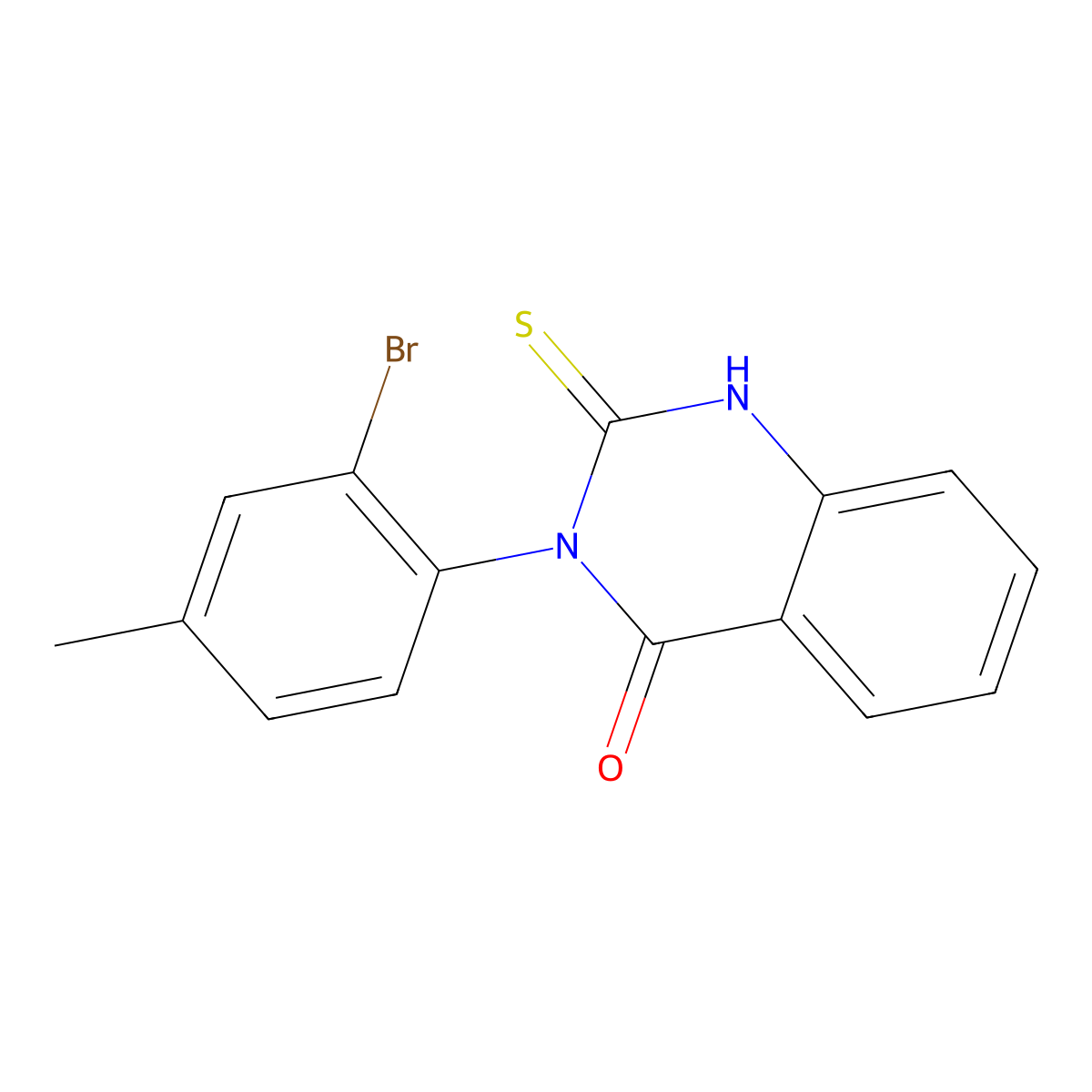 3-(2-bromo-4-methylphenyl)-2-thioxo-2,3-dihydroquinazolin-4(1H)-one molecular structure, CAS 140136-66-9