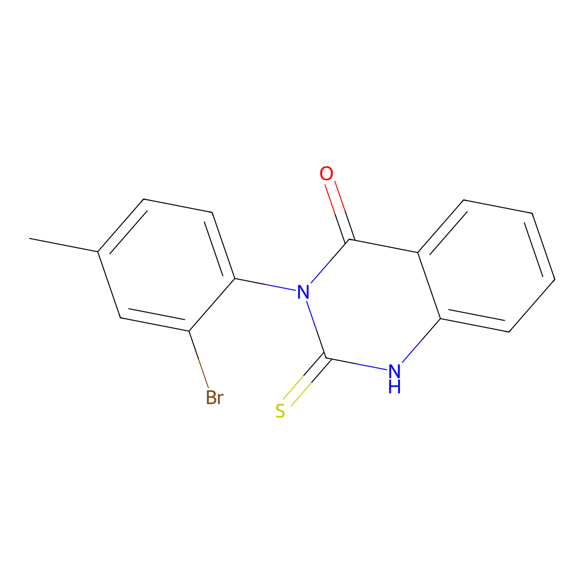 3-(2-bromo-4-methylphenyl)-2-thioxo-2,3-dihydroquinazolin-4(1H)-one molecular structure, CAS 140136-66-9