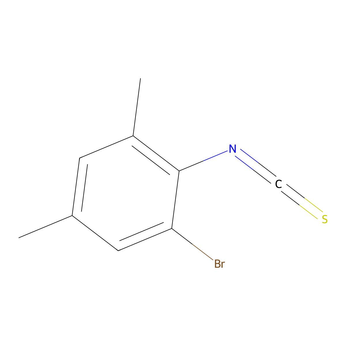 1-Bromo-2-isothiocyanato-3,5-dimethylbenzene molecular structure, CAS 140136-71-6