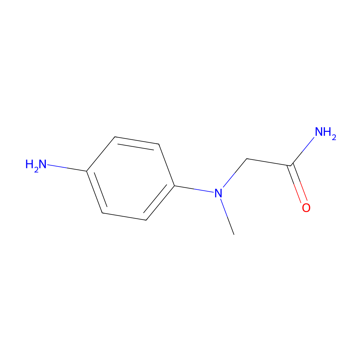 2-[(4-Aminophenyl)(methyl)amino]acetamide molecular structure, CAS 140142-32-1