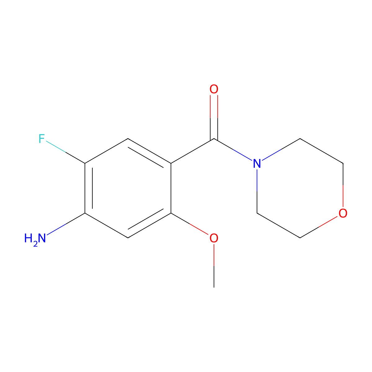 2-Fluoro-5-methoxy-4-(morpholine-4-carbonyl)aniline molecular structure, CAS 1401423-32-2