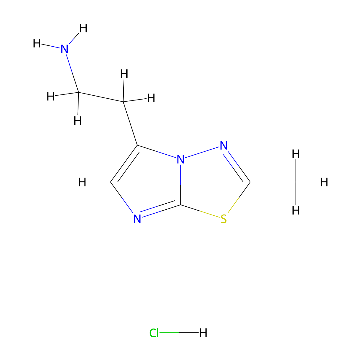 [2-(2-Methylimidazo[2,1-b][1,3,4]thiadiazol-5-yl)ethyl]amine hydrochloride molecular structure, CAS 1401425-25-9