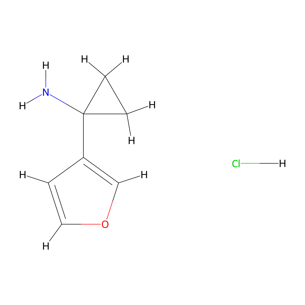 [1-(3-Furyl)cyclopropyl]amine hydrochloride molecular structure, CAS 1401425-27-1
