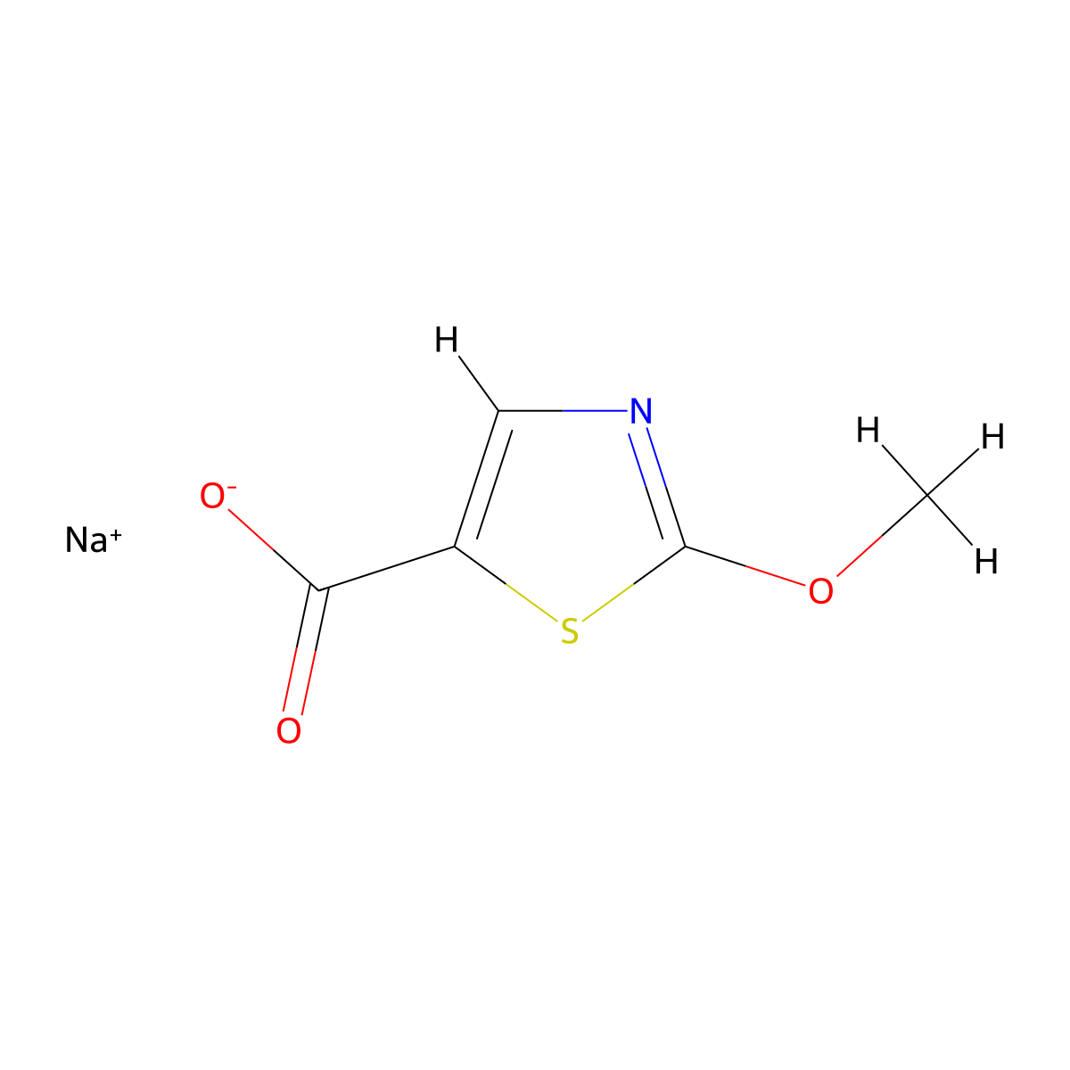 Sodium 2-methoxy-1,3-thiazole-5-carboxylate molecular structure, CAS 1401425-33-9