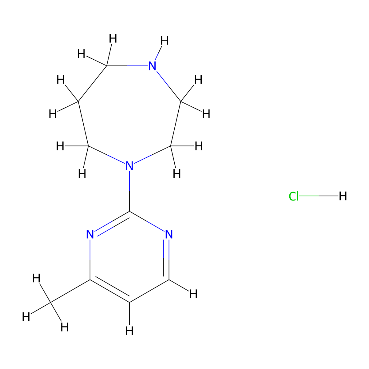 1-(4-Methylpyrimidin-2-yl)-1,4-diazepane hydrochloride molecular structure, CAS 1401425-37-3