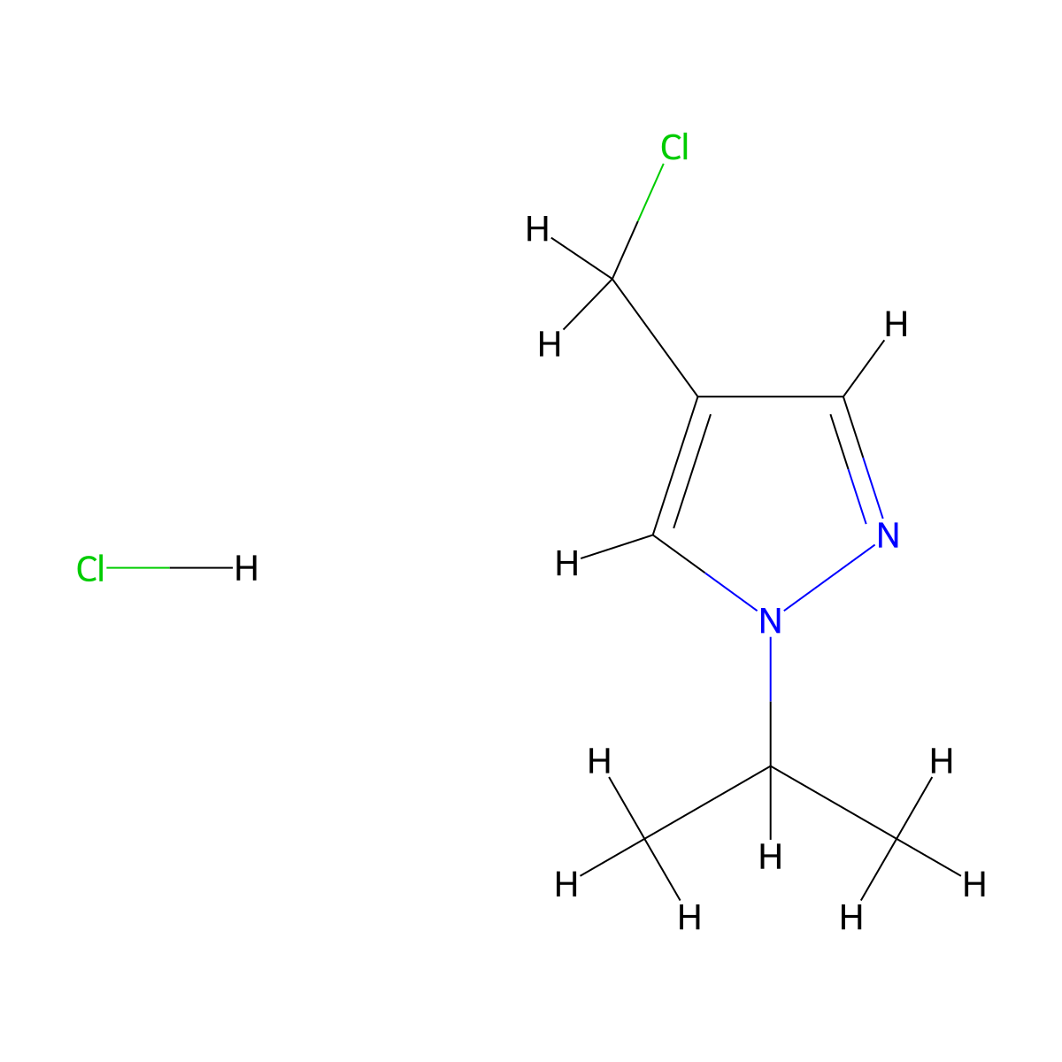 4-(Chloromethyl)-1-isopropyl-1H-pyrazole hydrochloride molecular structure, CAS 1401425-39-5
