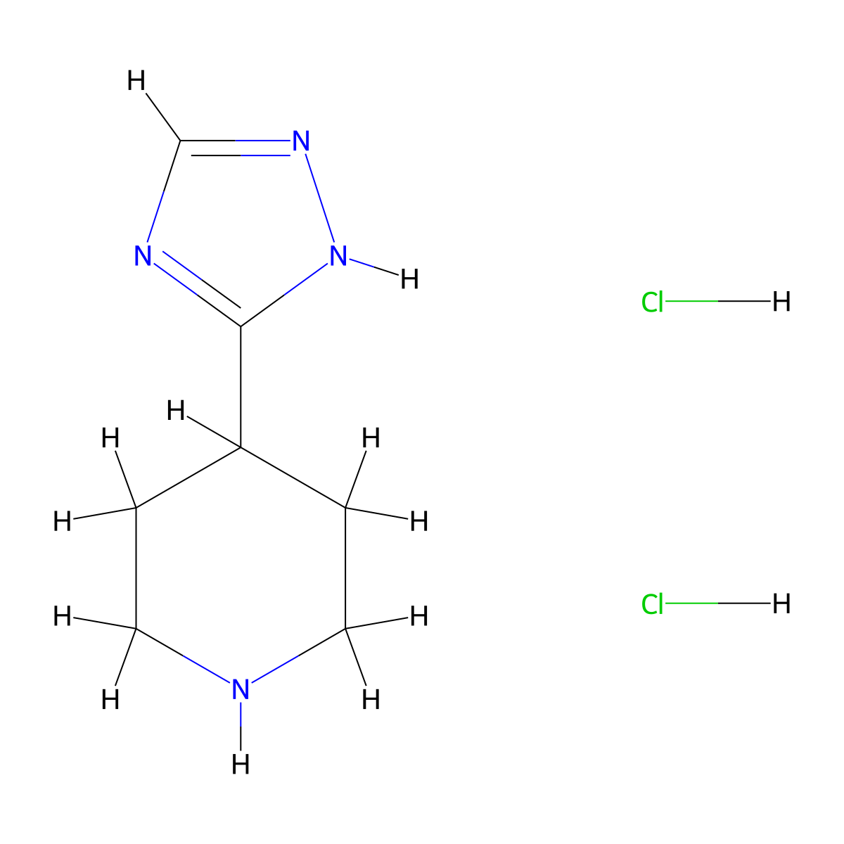 4-(4H-1,2,4-triazol-3-yl)piperidine dihydrochloride molecular structure, CAS 1401425-75-9