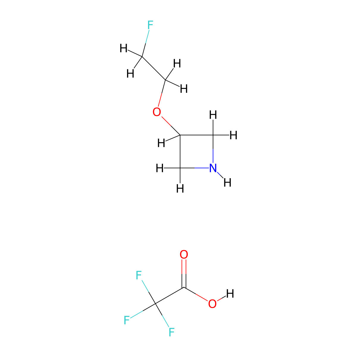 3-(2-Fluoroethoxy)azetidine trifluoroacetate molecular structure, CAS 1401425-82-8