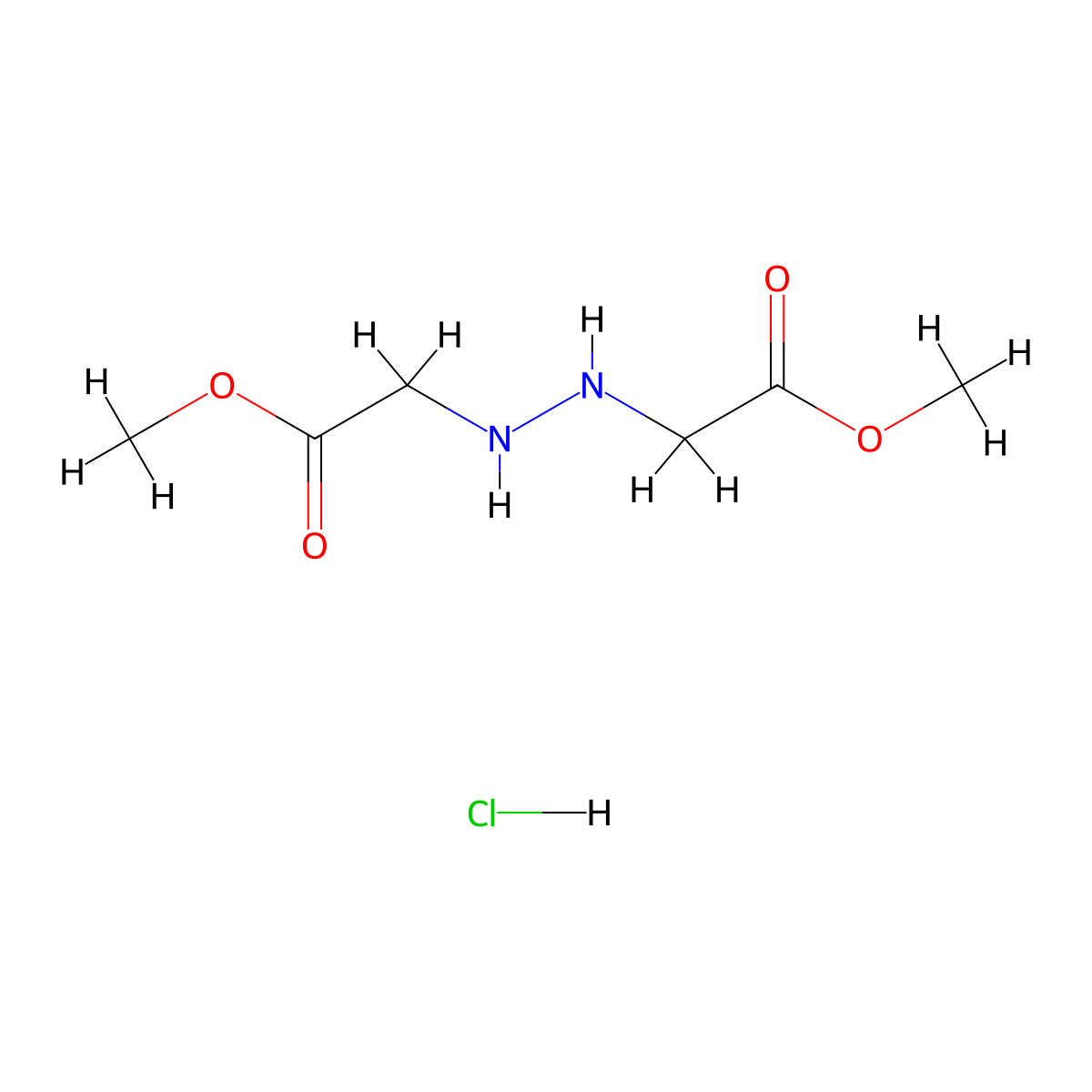 Dimethyl 2,2'-hydrazine-1,2-diyldiacetate hydrochloride molecular structure, CAS 1401425-84-0