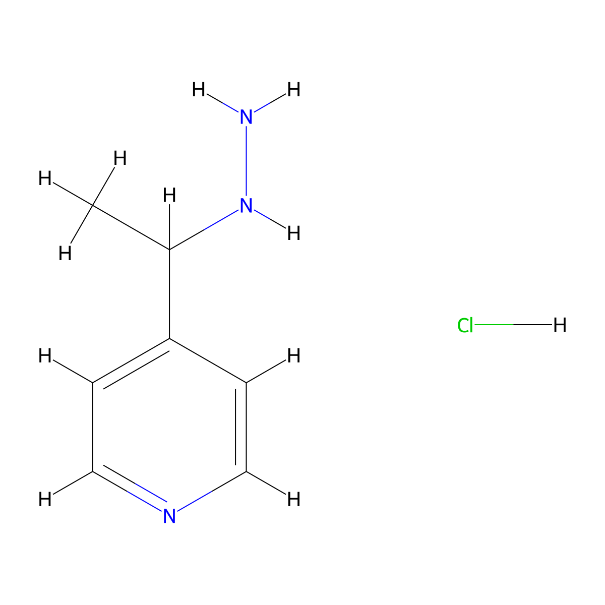 4-(1-Hydrazinoethyl)pyridine hydrochloride molecular structure, CAS 1401425-93-1