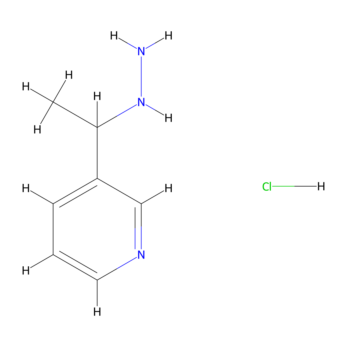 3-(1-Hydrazinoethyl)pyridine hydrochloride molecular structure, CAS 1401426-00-3