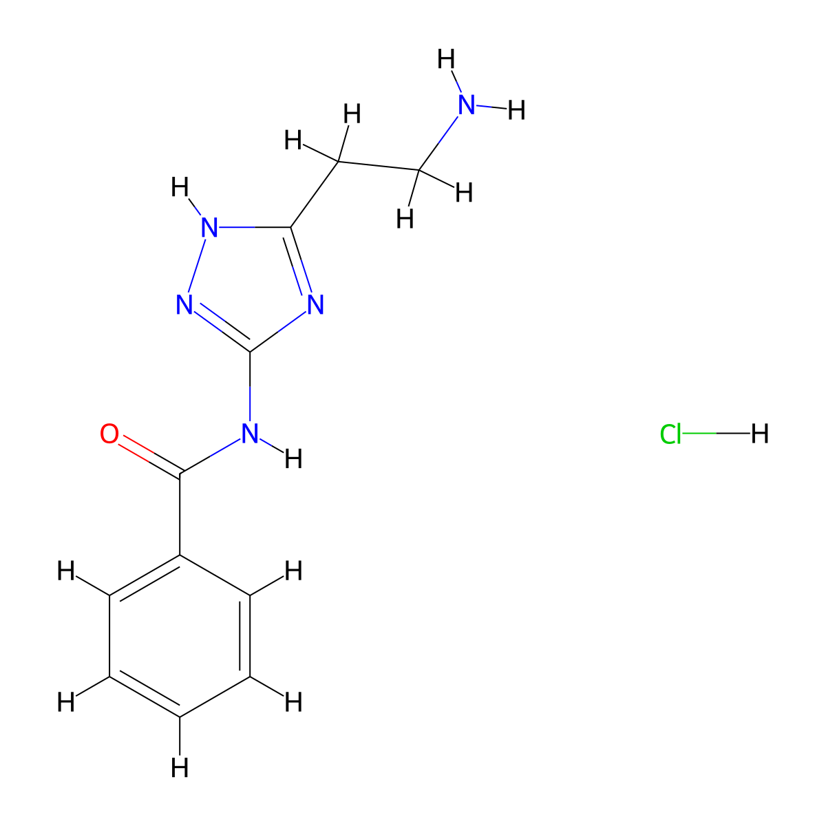 N-[5-(2-Aminoethyl)-1H-1,2,4-triazol-3-yl]benzamide hydrochloride molecular structure, CAS 1401426-02-5