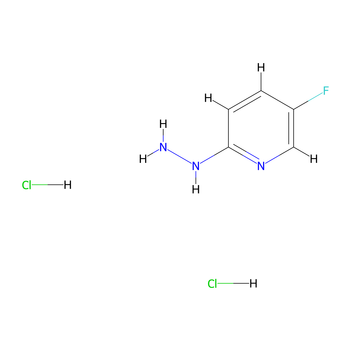 5-Fluoro-2-hydrazinylpyridine dihydrochloride molecular structure, CAS 1401426-18-3