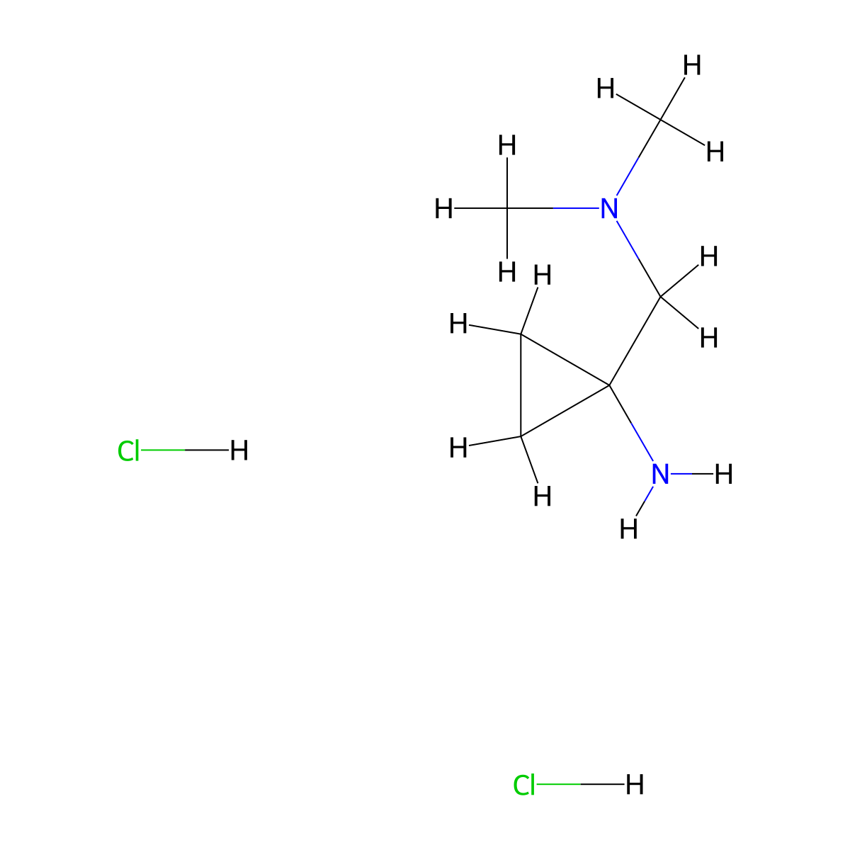 1-((Dimethylamino)methyl)cyclopropan-1-amine dihydrochloride molecular structure, CAS 1401426-20-7