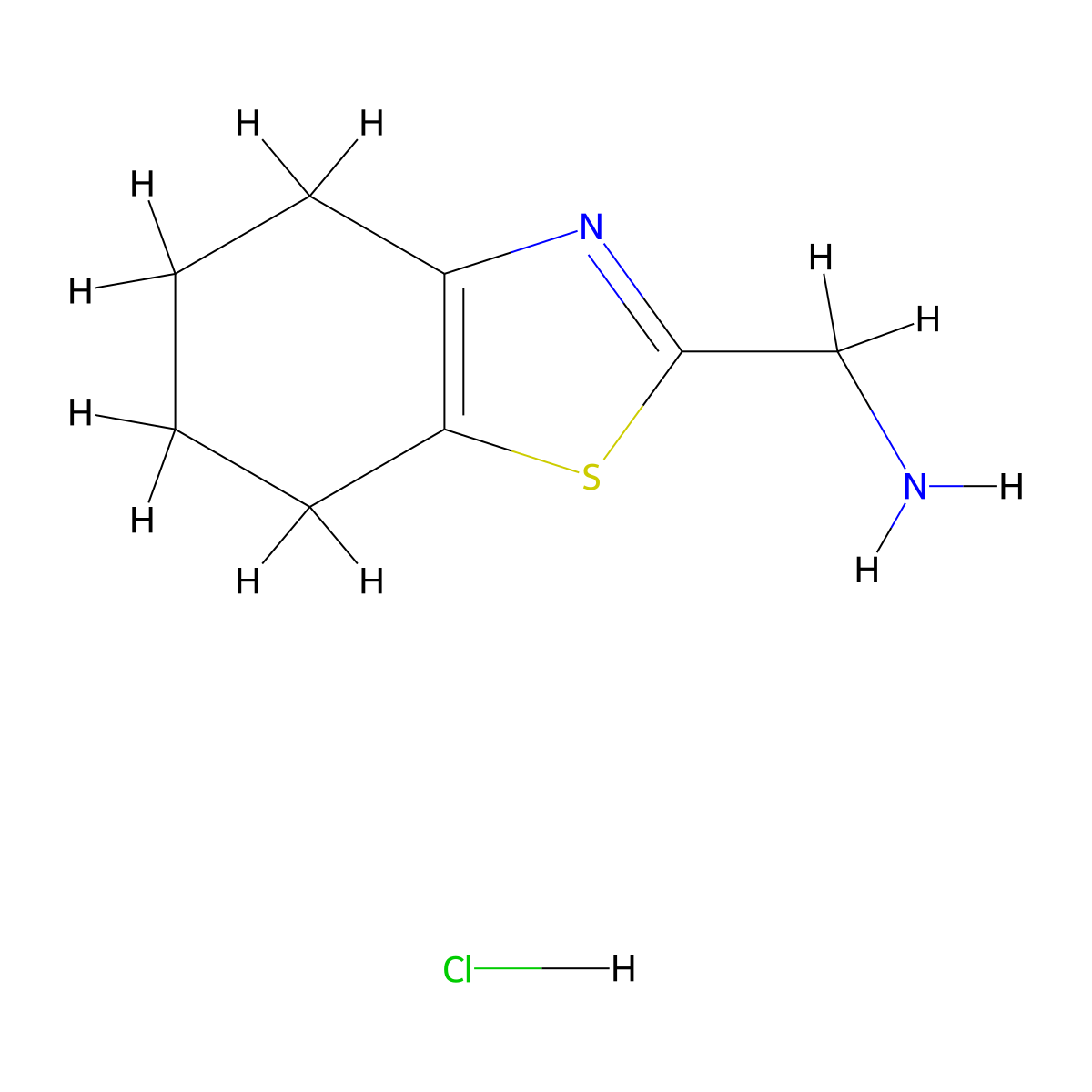 (4,5,6,7-Tetrahydro-1,3-benzothiazol-2-ylmethyl)amine hydrochloride molecular structure, CAS 1401426-29-6