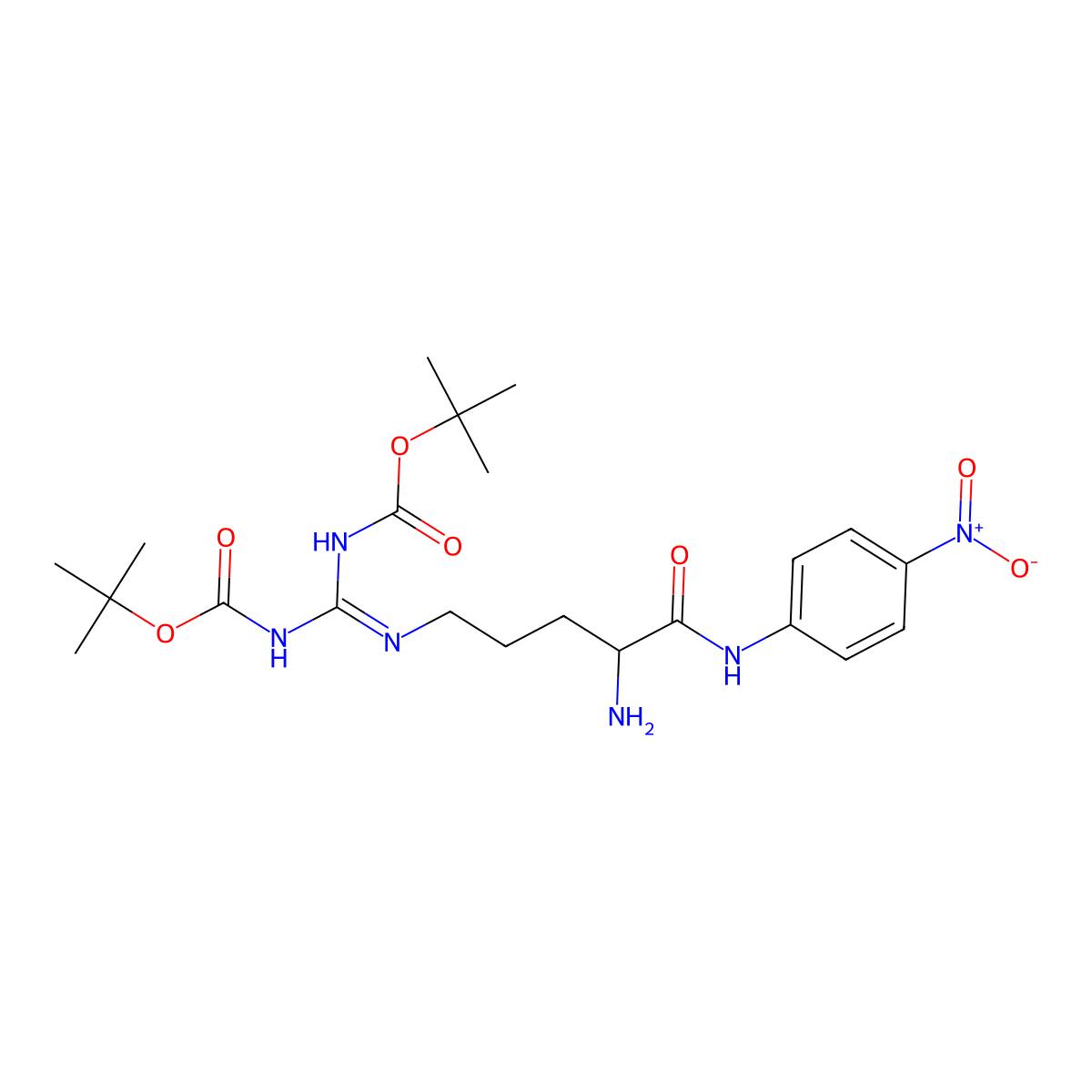 H-Arg(Boc)2-pNA molecular structure, CAS 1401437-77-1