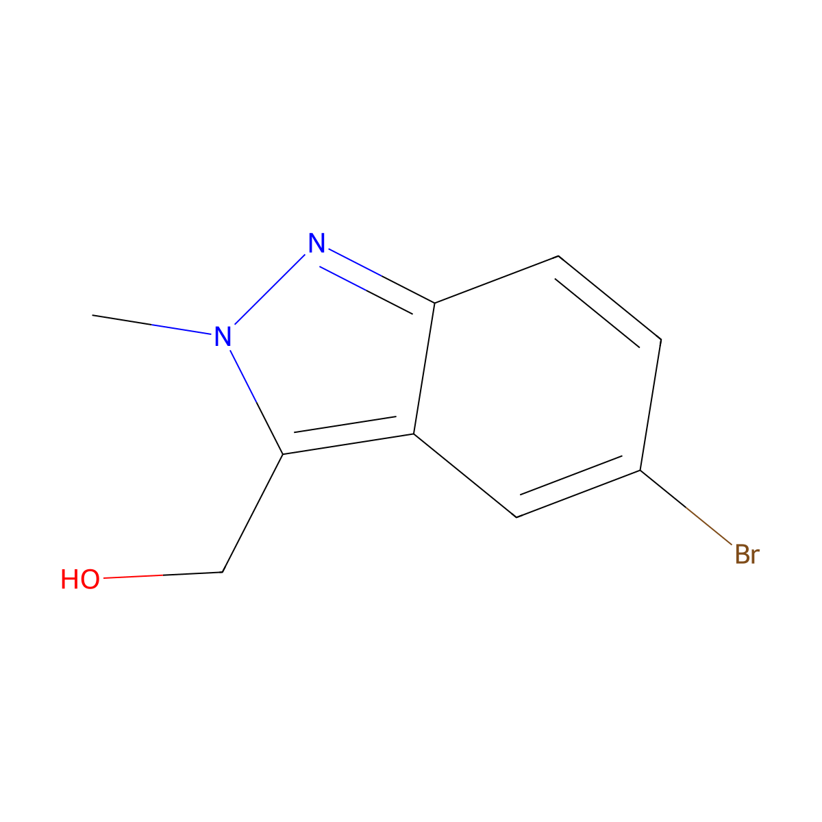 (5-bromo-2-methyl-2H-indazol-3-yl)methanol molecular structure, CAS 1401440-94-5