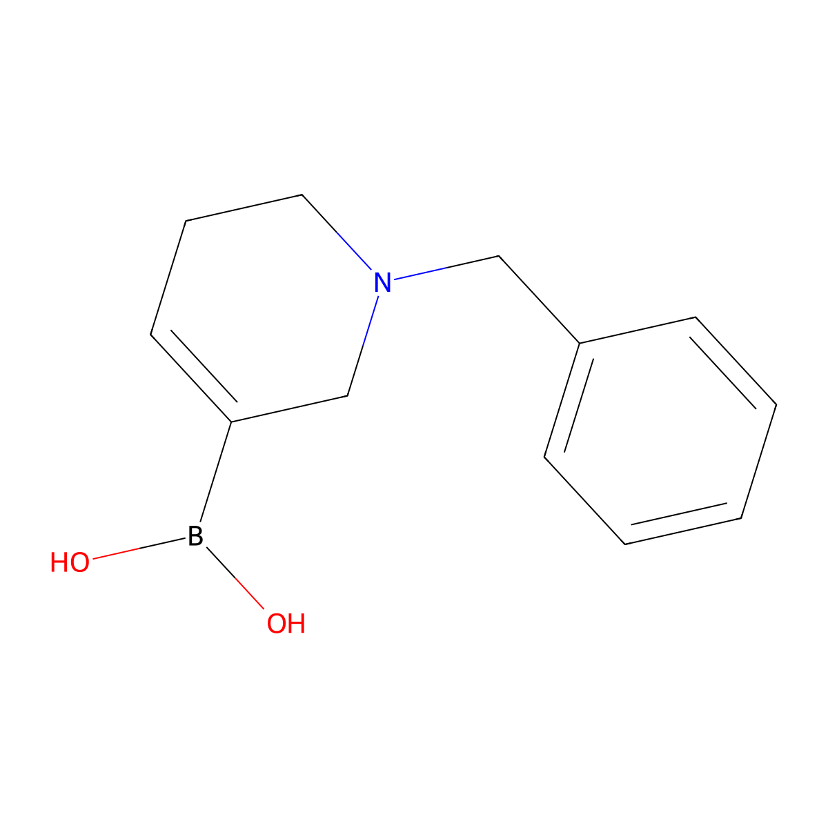 (1-benzyl-3,6-dihydro-2H-pyridin-5-yl)boronic acid molecular structure, CAS 1401448-32-5