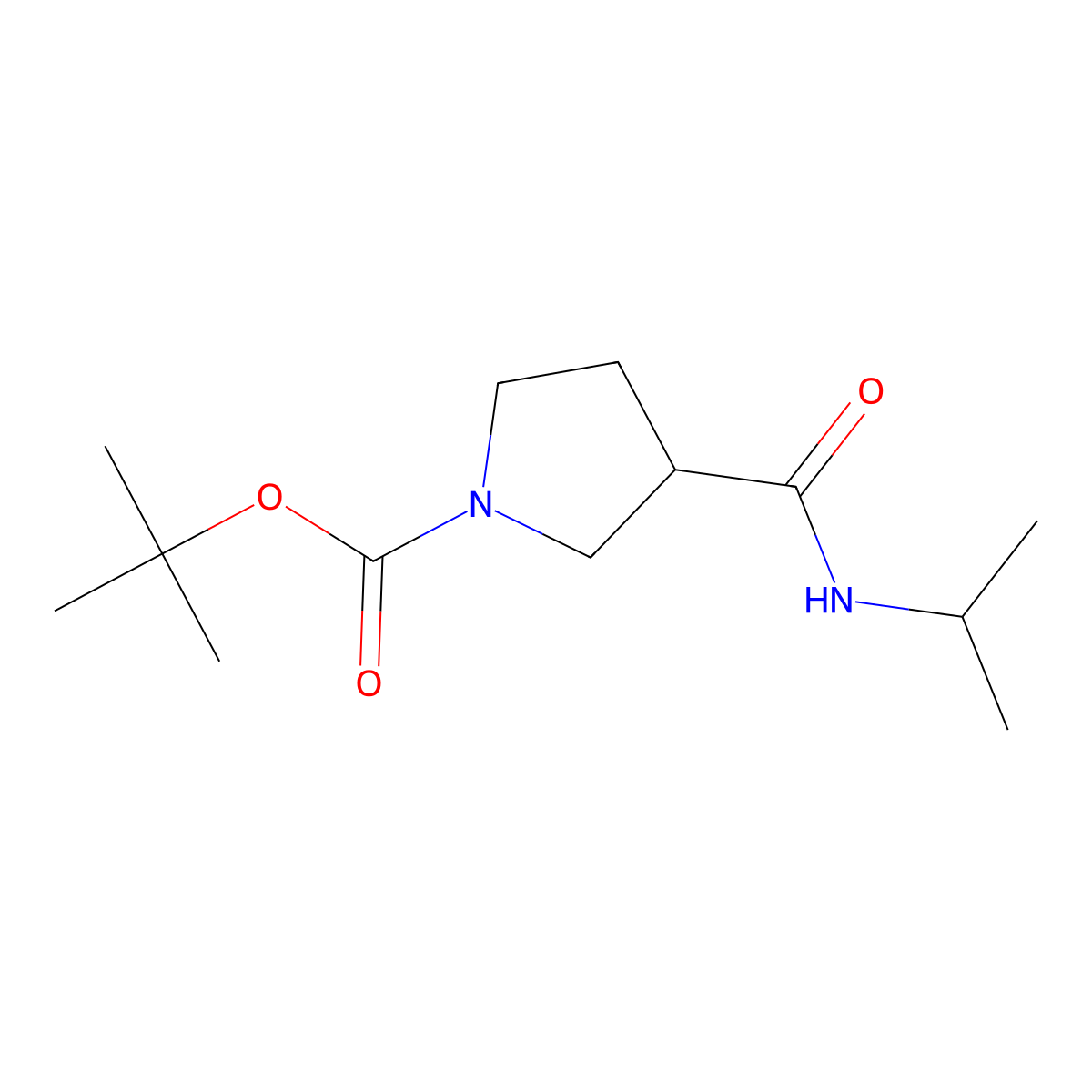 tert-Butyl 3-(isopropylcarbamoyl)pyrrolidine-1-carboxylate molecular structure, CAS 1401448-45-0