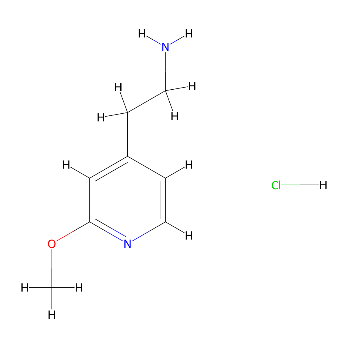 2-(2-Methoxypyridin-4-yl)ethanamine hydrochloride molecular structure, CAS 1401462-03-0