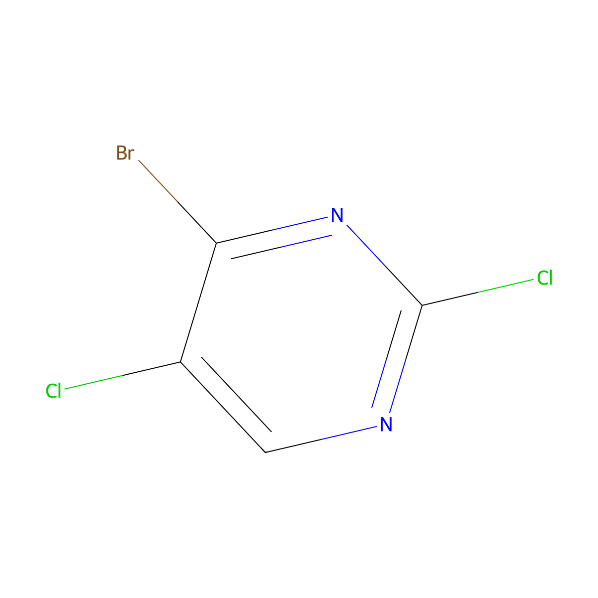4-Bromo-2,5-dichloropyrimidine molecular structure, CAS 1401466-33-8