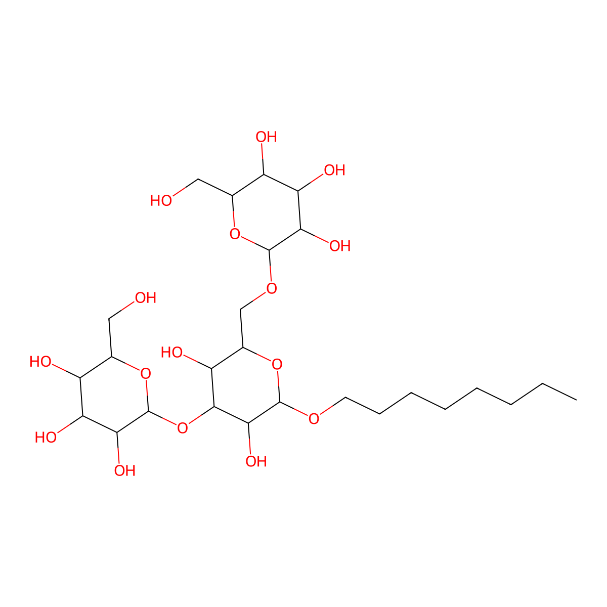 Octyl 3,6-di-O-(mannopyranosyl)-mannopyranoside molecular structure, CAS 140147-36-0