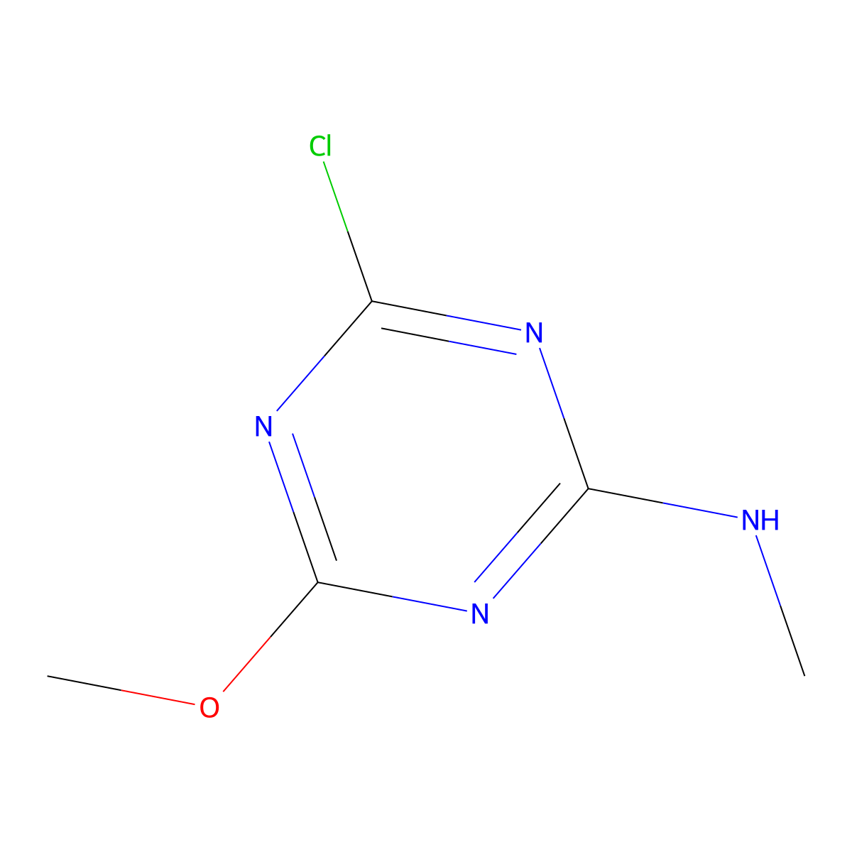 4-chloro-6-methoxy-N-methyl-1,3,5-triazin-2-amine molecular structure, CAS 14015-20-4