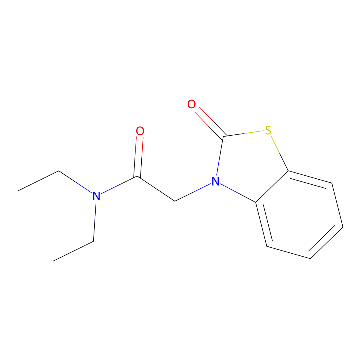 3(2H)-Benzothiazoleacetamide, N,N-diethyl-2-oxo- molecular structure, CAS 14015-97-5