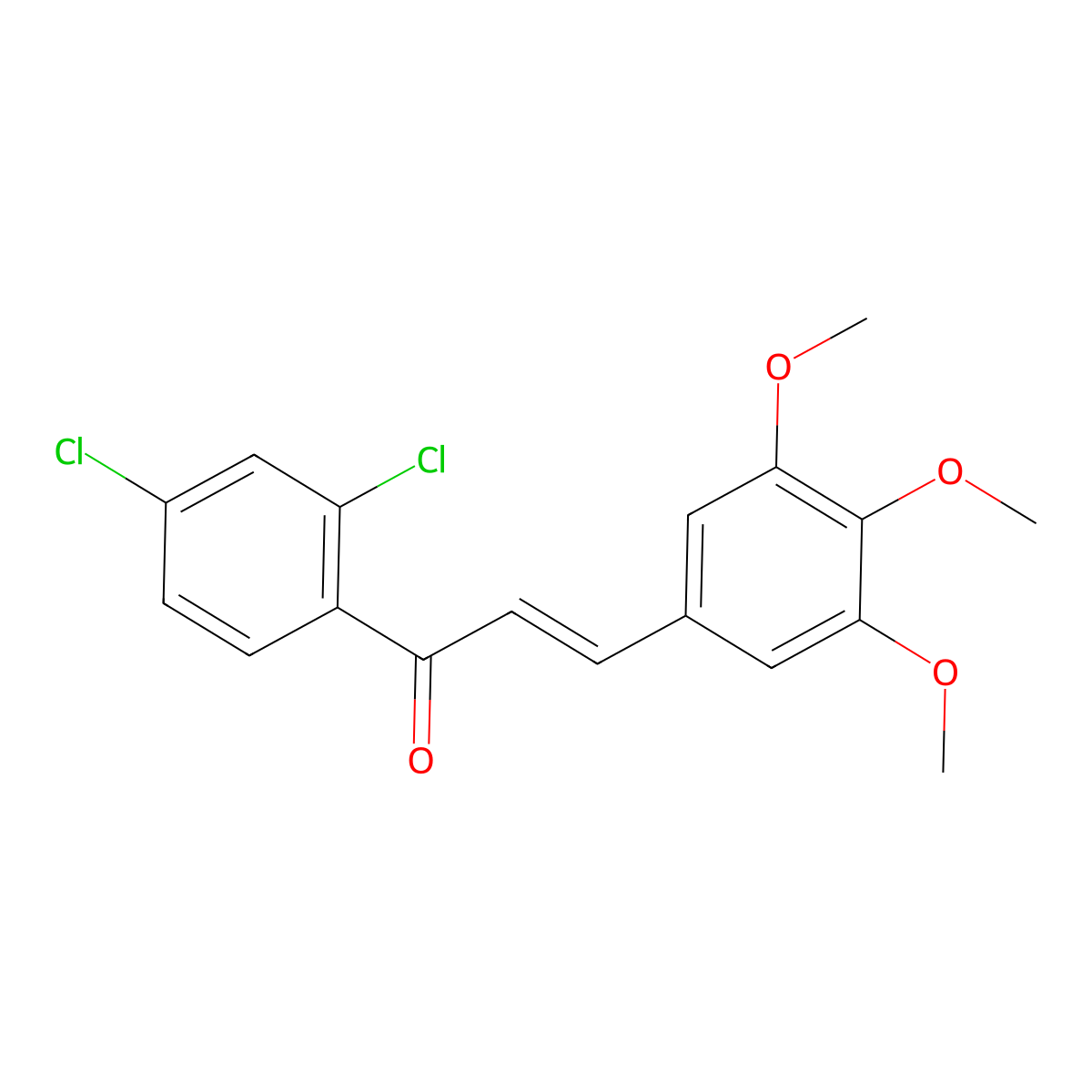 (2E)-1-(2,4-Dichlorophenyl)-3-(3,4,5-trimethoxyphenyl)prop-2-en-1-one molecular structure, CAS 1401510-61-9