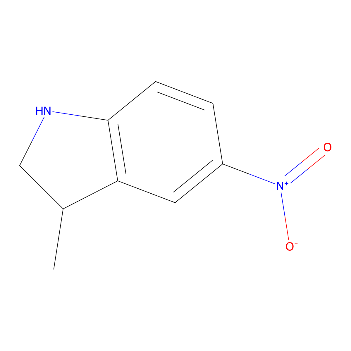 3-methyl-5-nitro-2,3-dihydro-1H-indole molecular structure, CAS 1401518-74-8