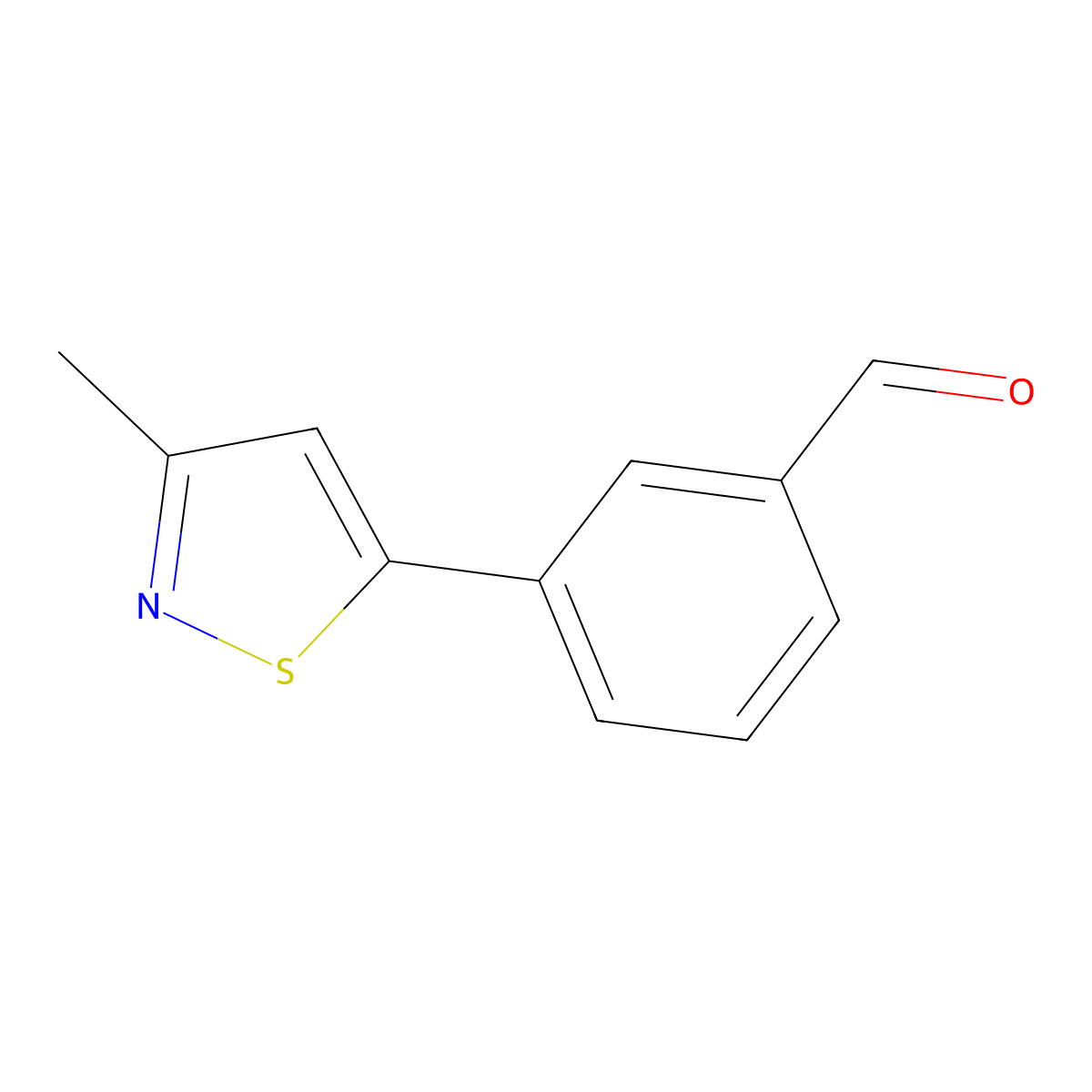 Benzaldehyde, 3-(3-methyl-5-isothiazolyl)- molecular structure, CAS 1401522-01-7
