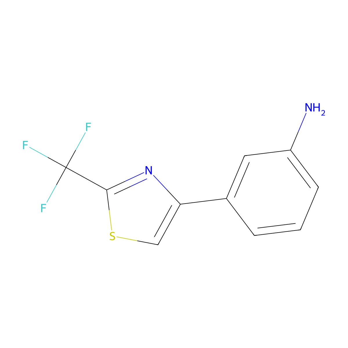 3-[2-(Trifluoromethyl)-1,3-thiazol-4-yl]aniline molecular structure, CAS 1401522-25-5