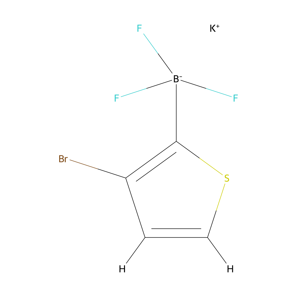 Potassium (3-bromothiophen-2-yl)trifluoroboranuide molecular structure, CAS 1401522-76-6