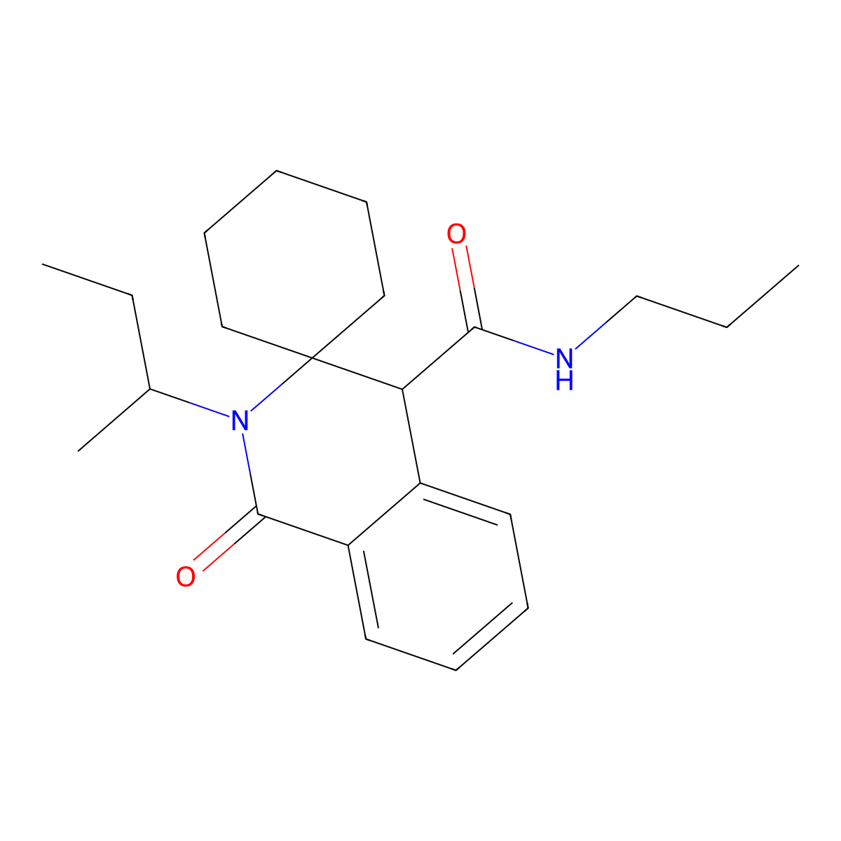 2'-(butan-2-yl)-1'-oxo-N-propyl-1',4'-dihydro-2'H-spiro[cyclohexane-1,3'-isoquinoline]-4'-carboxamide molecular structure, CAS 1401529-98-3