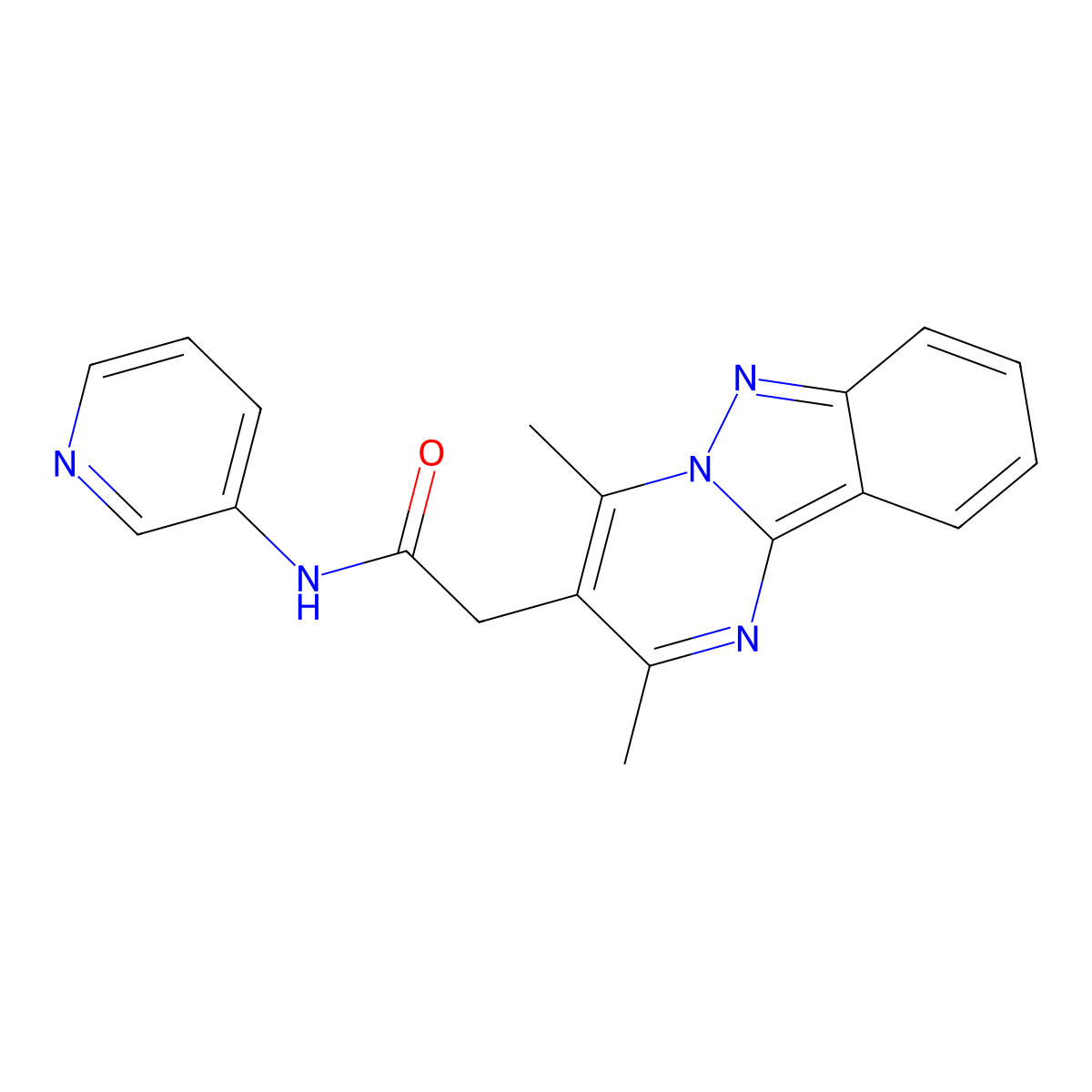 2-(2,4-dimethylpyrimido[1,2-b]indazol-3-yl)-N-(3-pyridyl)acetamide molecular structure, CAS 1401533-44-5