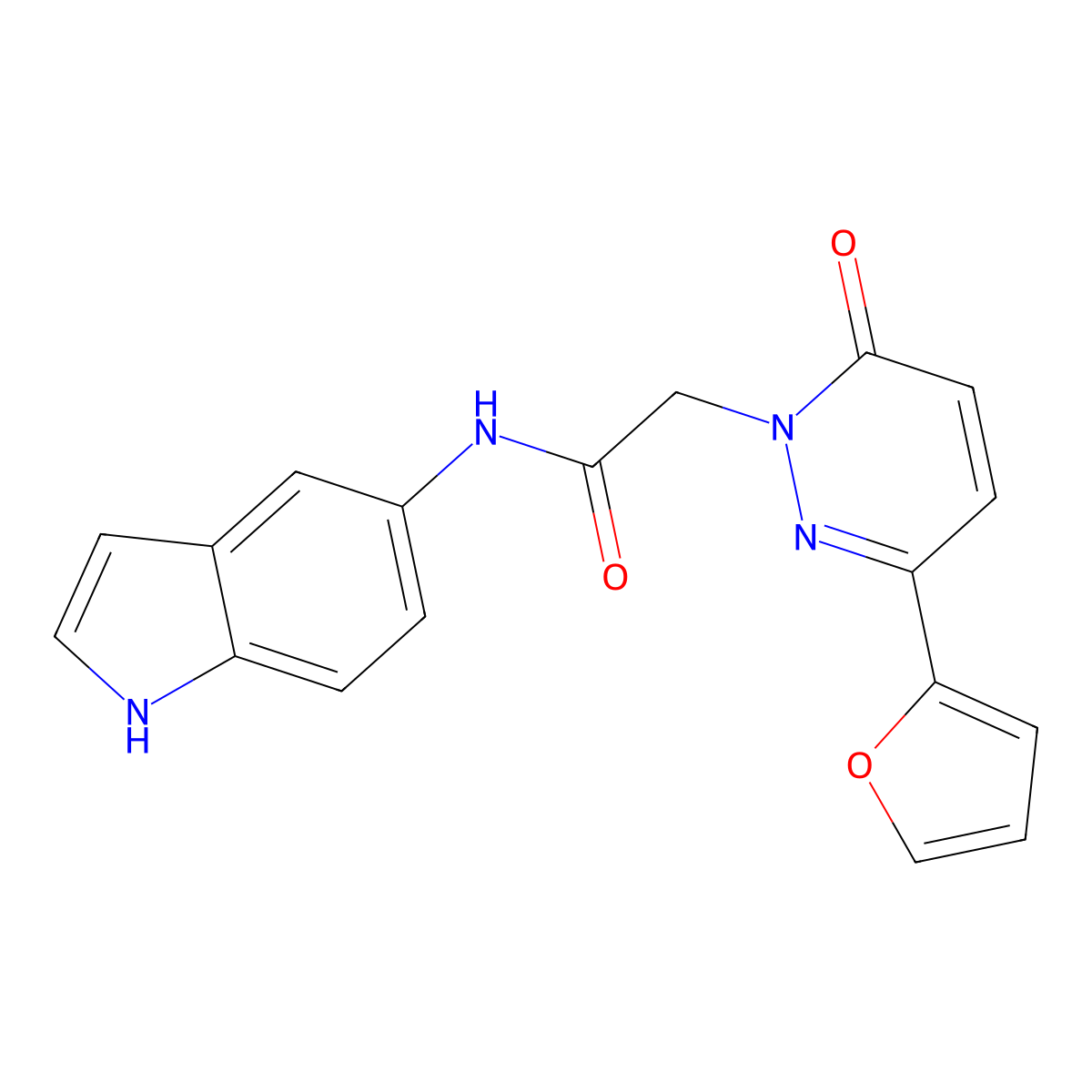 2-[3-(furan-2-yl)-6-oxopyridazin-1(6H)-yl]-N-(1H-indol-5-yl)acetamide molecular structure, CAS 1401533-87-6