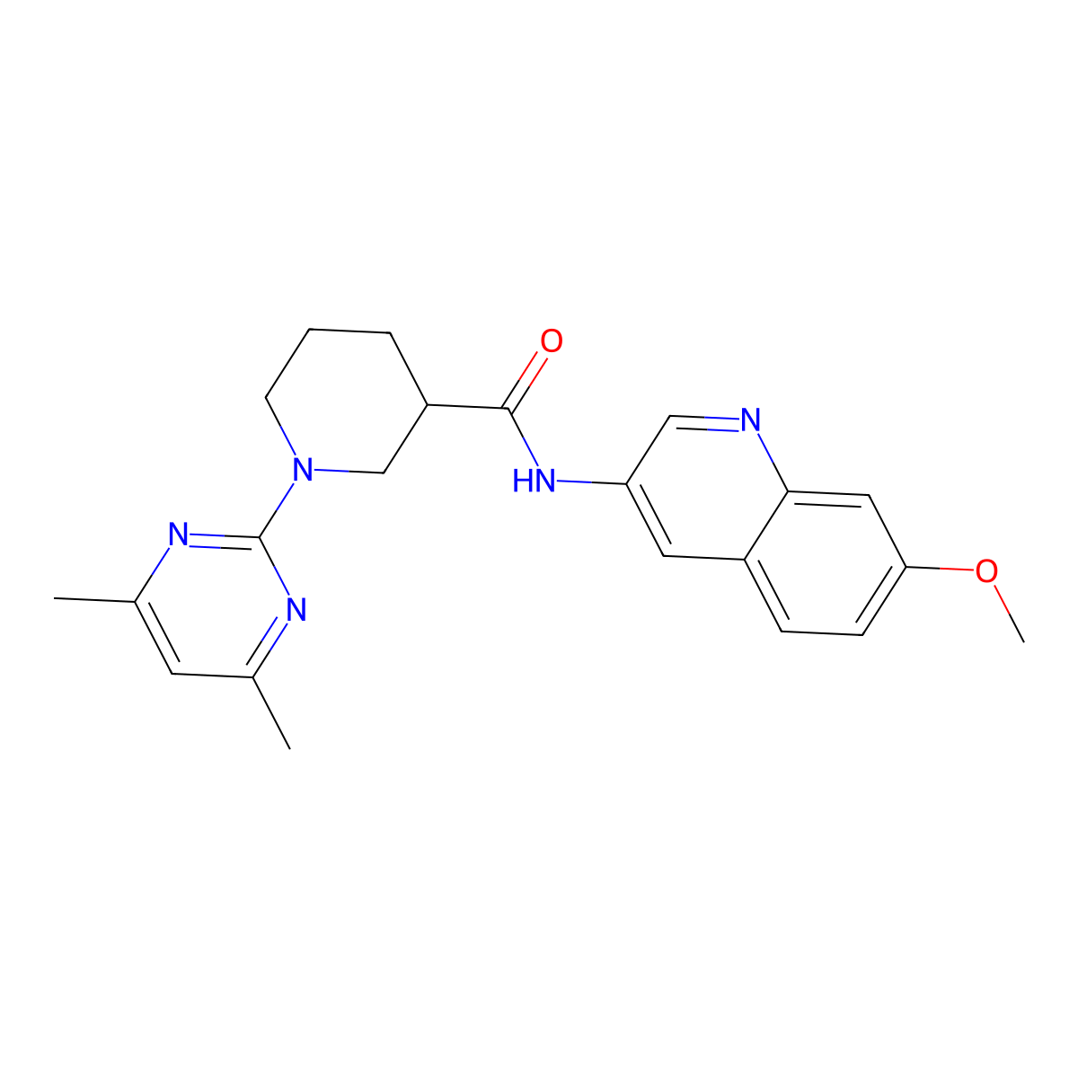 1-(4,6-dimethylpyrimidin-2-yl)-N-(7-methoxyquinolin-3-yl)piperidine-3-carboxamide molecular structure, CAS 1401533-89-8
