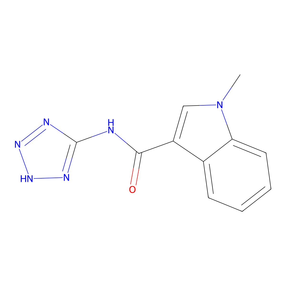 1-methyl-N-(1H-tetrazol-5-yl)-1H-indole-3-carboxamide molecular structure, CAS 1401533-92-3