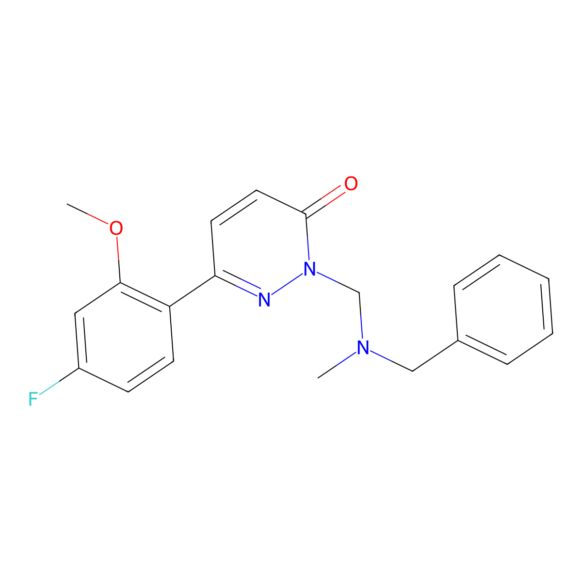 2-{[benzyl(methyl)amino]methyl}-6-(4-fluoro-2-methoxyphenyl)pyridazin-3(2H)-one molecular structure, CAS 1401533-99-0